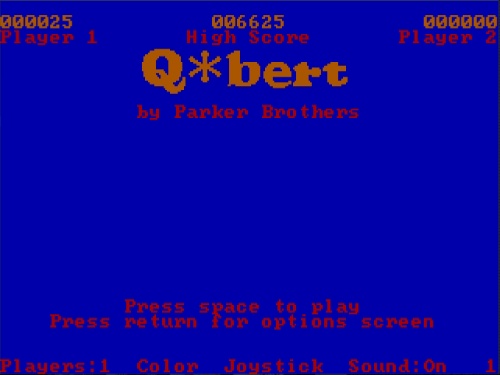 Title Screen of Q*bert for DOS